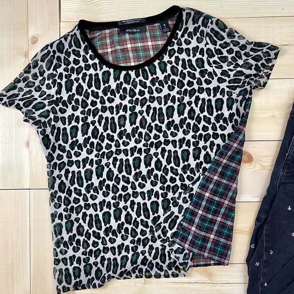 Maison Scotch Punk Radar Sheer Mixed Print Shirt - Picture 3 of 12